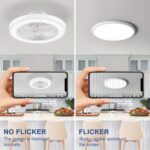 Modern 20-Inch Ceiling Fans Equipped with Lights, Featuring a Low Profile Design, Adjustable Color Temperature, And Six Speed Settings, Suitable for Bedrooms, Rooms, And Living Areas. - Image 8