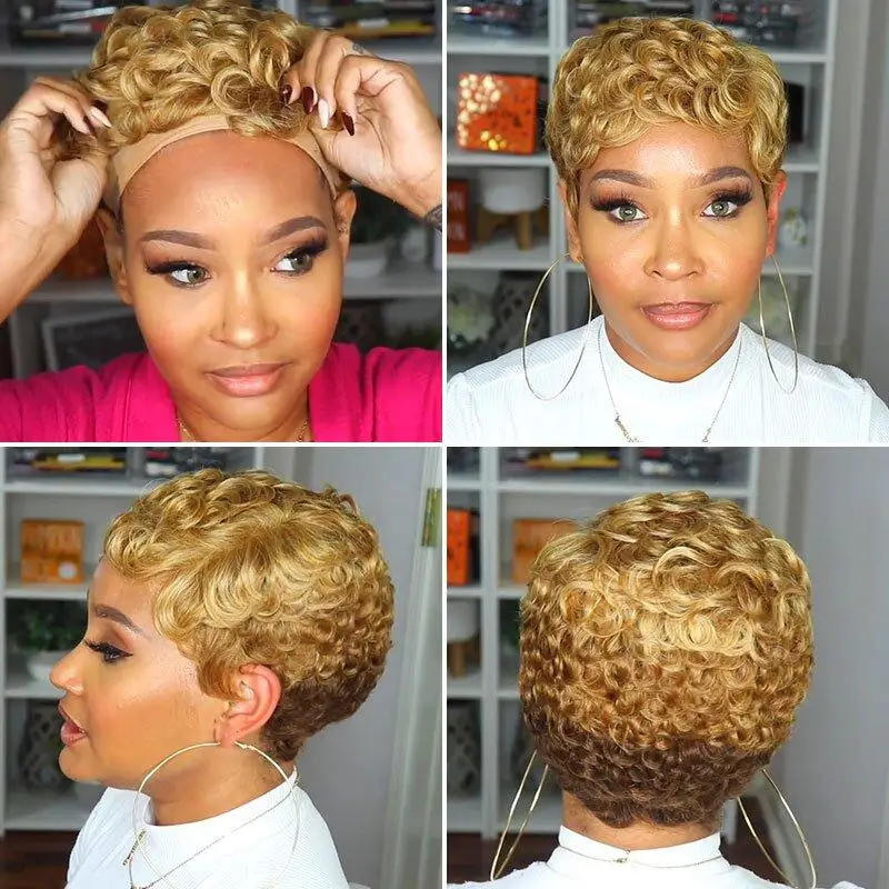 H125c729820aa4025be94810d3ffce305u.webp WIGERA Synthetic Short Hairstyle Curly Pixie Cut Bob Wig - Image 1
