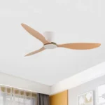 42, 52 Inch Ceiling Fans No Light DC Motor Remote Control Cooling Fans Lamp Low Floor Ceiling Fan White wood Black Color - Image 2