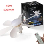 Socket Ceiling Fan with Light,20.5in Screw Ceiling Fans with Lights,LED Mini Ceiling Fans for Bedroom/Garage/Kitchen(White)