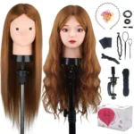80% Real Hair on Mannequin Head For Hairstyles
