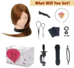 80% Real Hair on Mannequin Head For Hairstyles - Image 5
