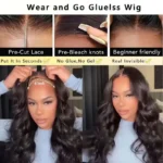 Virgin Hair Glueless Wigs Ready To Wear Human Hair 100% Pre Cut Pre Plucked 6x4 Body Wave Lace Wig Without Glue Wig - Image 2