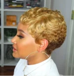 WIGERA Synthetic Short  Hairstyle  Curly Pixie Cut  Bob Wig - Image 4