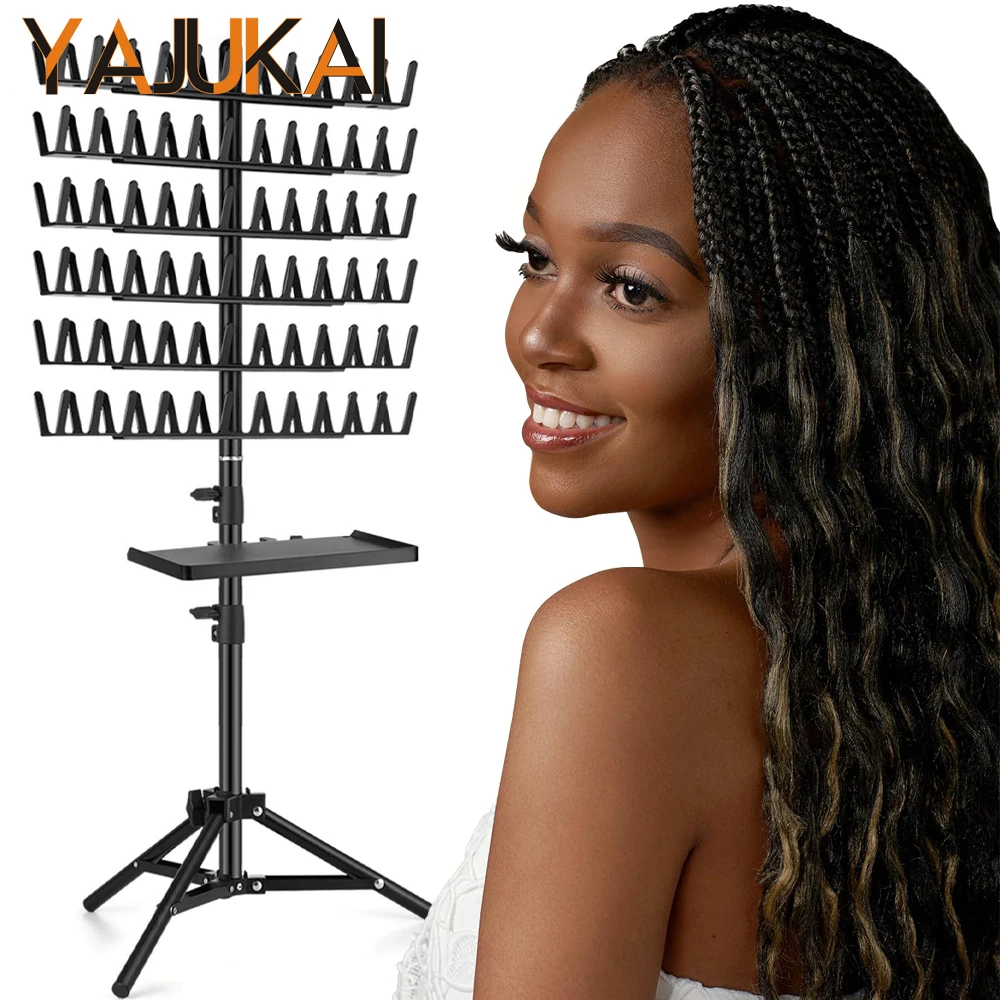 Se6167e1f4db24076b6ed2ad4d3f1c313Q.webp Wig Stand For Braiding Hair Braiding Rack With Tripod Stand - Image 1