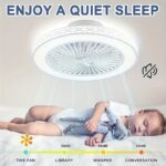 Modern 20-Inch Ceiling Fans Equipped with Lights, Featuring a Low Profile Design, Adjustable Color Temperature, And Six Speed Settings, Suitable for Bedrooms, Rooms, And Living Areas. - Image 10