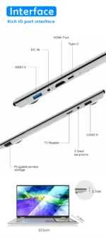 2025 New Gaming Laptop with Intel N100 Processor 16GB DDR4 512GB SSD RGB Lighting Thin Metal Design - Image 5