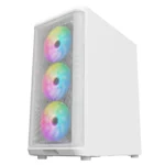 Ruix Odin PRO White Color ATX MicroATX BTX Desktop Cabinet Side Panel Tempered Glass Mesh Hollow Out Front Panel PC Case - Image 3