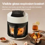 Electric Hot Glass Air Fryers Oven 12-in 1 2.5L White Air Fryers with Nonstick Basket - Image 2