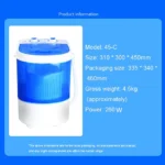 260W Large Washing Machine Portable with Dryer Bucket for Clothes Shoe Mini Washing Machines - Image 6