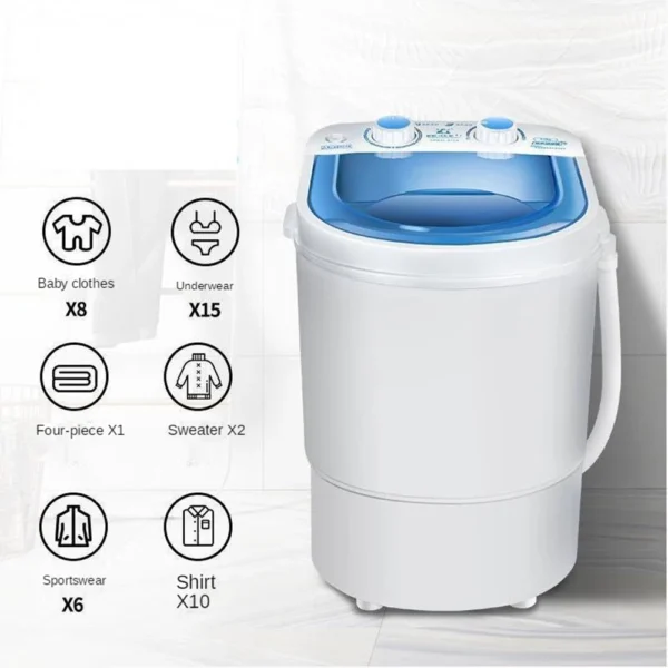 260W Large Washing Machine Portable with Dryer Bucket for Clothes Shoe Mini Washing Machines