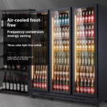 Commercial Kitchen Supermarket Use LED-Lit Glass Freezer Cabinet Single-Temperature Upright Cooler Open Beer Storage CHILLER - Image 7