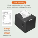 Thermal Receipt Printer 80mm Desktop Direct Thermal Printing USB+LAN Connection High Speed with Auto Cutter Large Paper Bin - Image 4