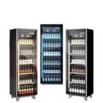 Commercial Kitchen Supermarket Use LED-Lit Glass Freezer Cabinet Single-Temperature Upright Cooler Open Beer Storage CHILLER - Image 2