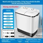 Semi-automatic washing machine  small double cylinder double barrel - Image 5