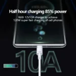 Android 120W 10A USB to Type C Cable Super Fast Charging Cable For Huawei P40 Honor Data Cord For Xiaomi Redmi 0.3/1M/1.5M/2M - Image 5