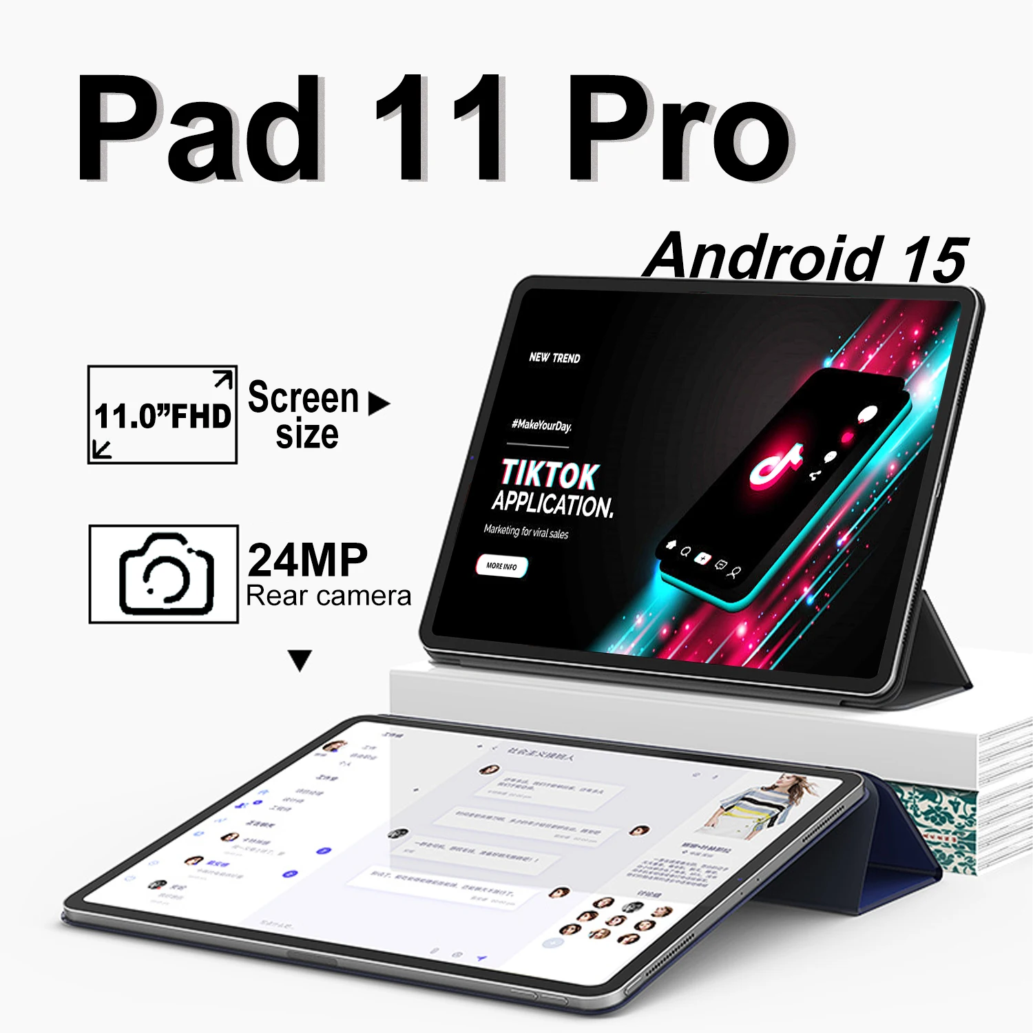 Scd129df13db54fc08f5a87ce9406c1e4Q.webp 2025 NEW Original Pad 11 Pro Tablet 11.0 inch HD 2.5K Snapdrago 8gen2 Android 13 16GB+1T 10000mAh 5G Dual SIM WiFi GPS Tablet PC - Image 1